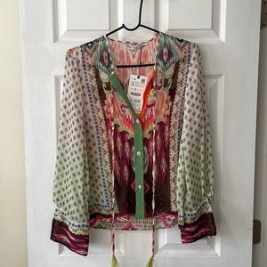 Zara Print Sheer Top— New!